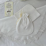 Крижма "Вічність" інтерлок 75*80 см Betis Молочний з бежевим, фото 2