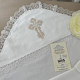 Крижма "Вічність" інтерлок 75*80 см Betis Молочний з бежевим, фото 3