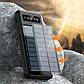 Повербанк 10000mah зі швидкою зарядкою перехідниками ліхтариком і сонячною панеллю LCD дисплей Power Bank, фото 3