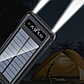 Повербанк 10000mah зі швидкою зарядкою перехідниками ліхтариком і сонячною панеллю LCD дисплей Power Bank, фото 4