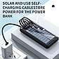 Повербанк 10000mah зі швидкою зарядкою перехідниками ліхтариком і сонячною панеллю LCD дисплей Power Bank, фото 7