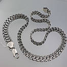 Масивна чоловіча срібна цепочка Фараон / Трактор. Ланцюг на шею срібло товстий широкий 1 см. Довжина 60 см, фото 10