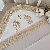 Крижма "Аріна" інтерлок 75*100 см Betis Молочный с золотым, фото 2
