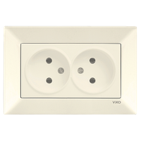 Розетка подвійна без заземлення Viko Meridian крем