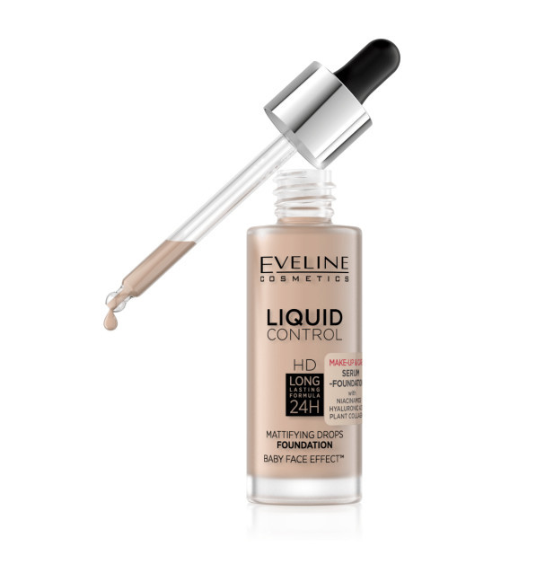 Інноваційна тональна основа Eveline Liquid Control №003 Ivory Beige 32мл (5903416058236)