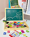 Дитяча двостороння дошка з набором магнітів LimoToy MD 0694 магніти, крейду, фломастер, губка, фото 3