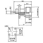 Роз'єм ВЧ фланцевий N type female на 4 отвори, квадратний на корпус, розмір майданчика 17,5 мм під гвинт, фото 3