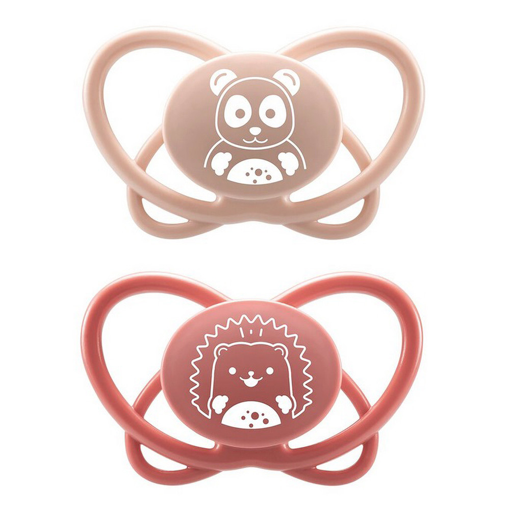 Силіконова ортодонтична пустушка "Мій метелик" (16-32 міс.) рожевий + футляр NIP 2 шт. (4000821417809), фото 1