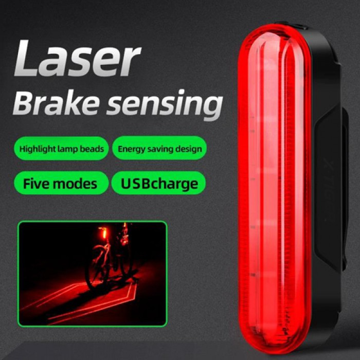 Велосипедний ліхтар акумуляторний LEADBIKE LD80-6LED з лазерною розміткою велоліхтар, фото 1