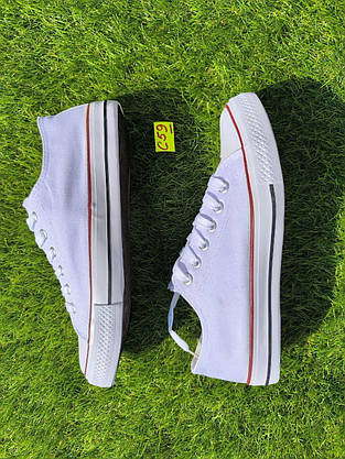 СКИДКА 41 р Білі кеди жіночі чоловічі конверси converse літні тканинні текстильні, фото 4