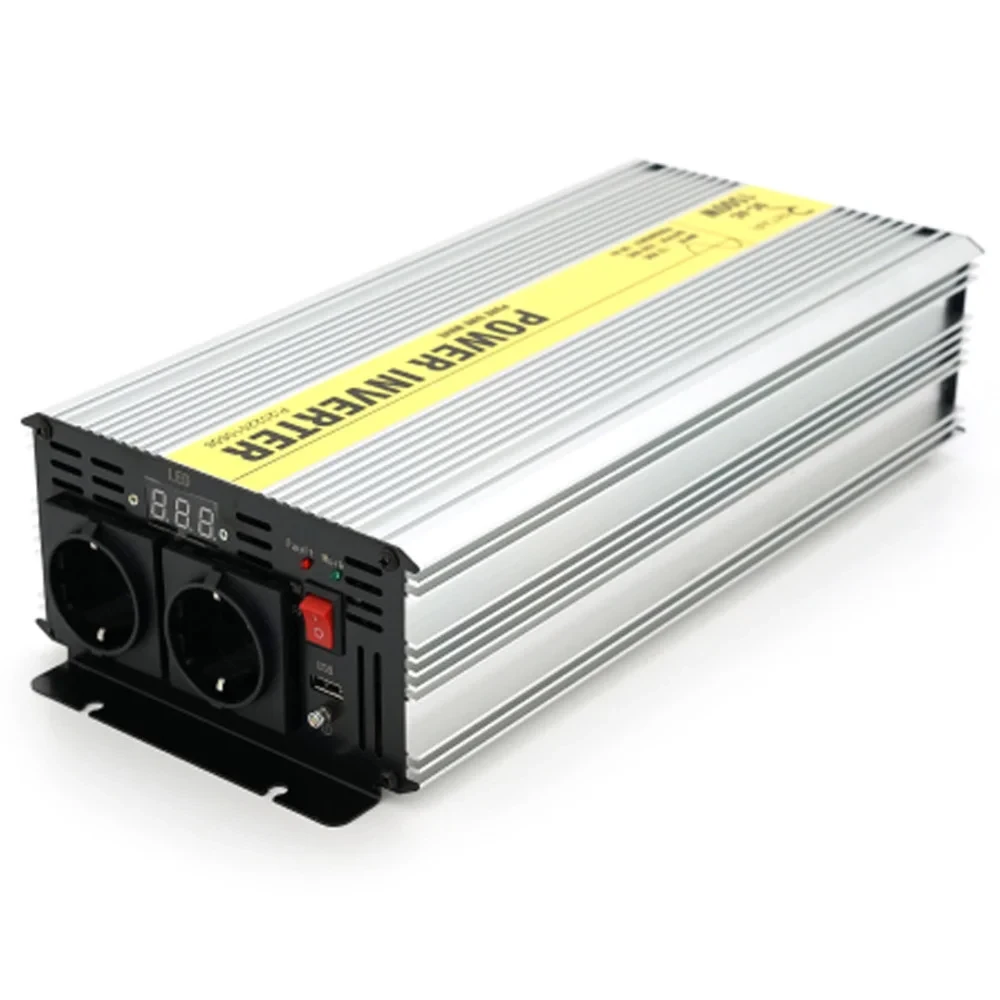 Інвертор напруги RITAR RSC-1500, 12V/220V, 1500 W з правильною синусоїдою, 2xShuko, 1xUSB, клемни