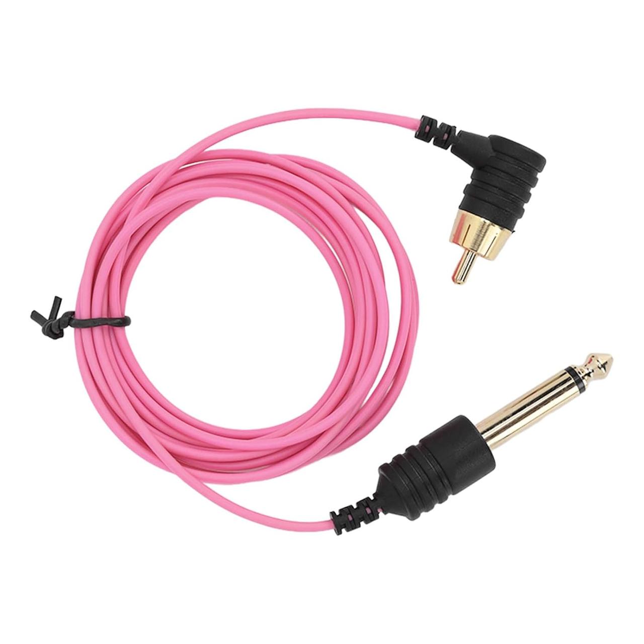 Кліп корд рожевий тонкий з RCA кутовий