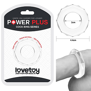Ерекційне кільце на пеніс силіконове LOVETOY Power Plus Cock Ring прозоре товсте