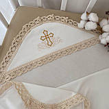 Крижма "Чарівний янгол" інтерлок 75*80 см Betis Молочний із золотим, фото 2