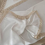 Крижма "Чарівний янгол" інтерлок 75*80 см Betis Молочний із золотим, фото 3