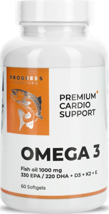 Омега 3 Progress Nutrition Omega 3 Premium Cardio Support 60 softgels, фото 1