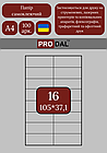 Етикетка клейка А4 16шт (105х37,1)
