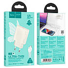 Адаптер мережевий HOCO Type-C to Lightning cable Biscuit single port charger N44 |Type-C, QC/PD, 30W/3A| білий, фото 4