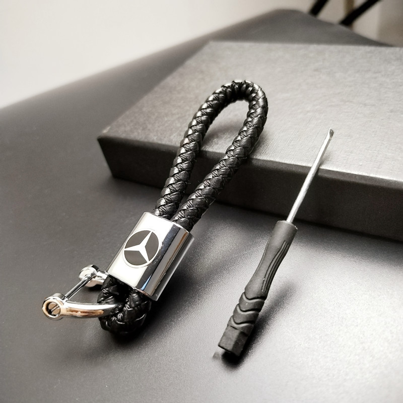 Брелоки з маркою автомобіля Mercedes-Benz. Шкіряний брелок з лого Мерседес Бенц для ключів, фото 1