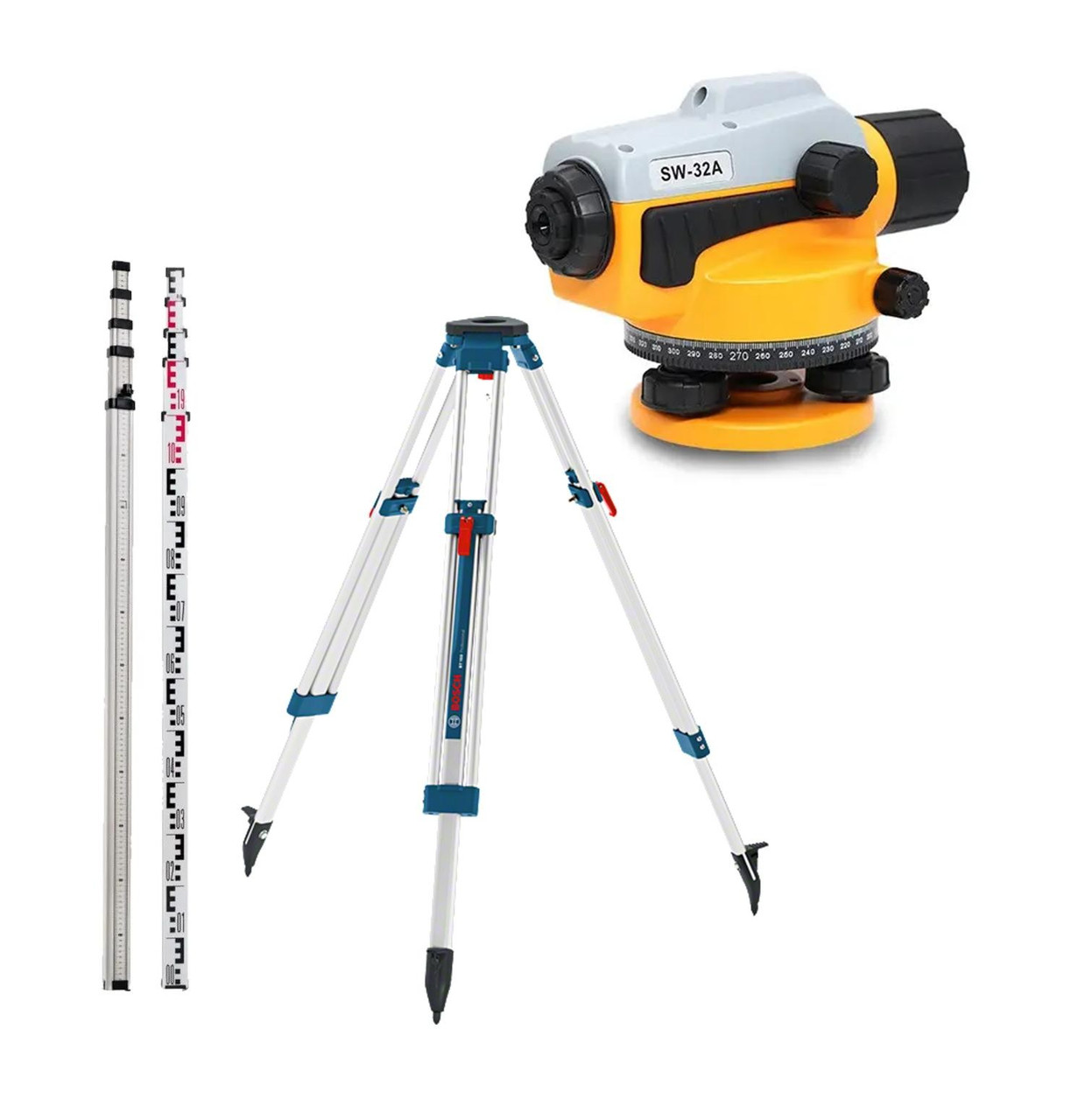 ПРОФІ! Комплект: Нівелір оптичний Sndway SW-32X (SW-A32) + рейка 5м ПРО + штатив Bosch BT160
