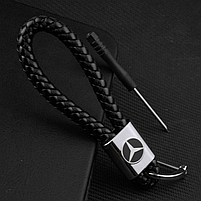 Брелоки з маркою автомобіля Mercedes-Benz. Шкіряний брелок з лого Мерседес Бенц для ключів, фото 4