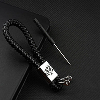 Брелок із логотипом Volkswagen. Автомобільні брелоки зі шкіри з гарним плетінням з лого Фольксваген, фото 4