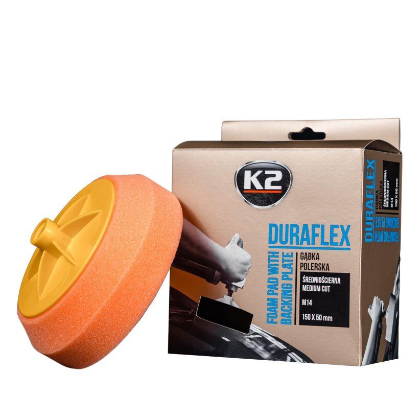 Губка для полірування різьблення М-14 Duraflex жовтогаряча (середня) 150 мм х 50 мм (L642) K2
