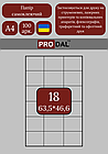 Етикетка клейка А4 18шт (63.5*46.6)