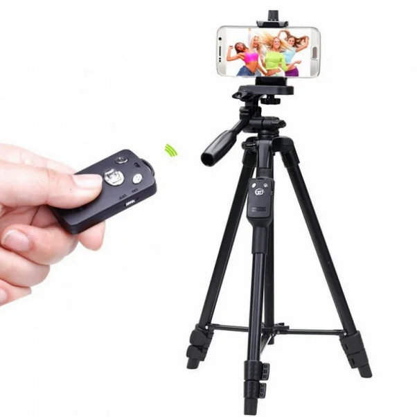 Професійний штатив-тринога з пультом ДУ для камери і телефону TriPod 3388 0.50-1.35м