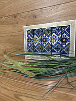 Набір із 5 кухонних лляних рушників з українським орнаментом