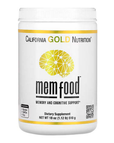 Вітаміни для мозку California Gold Nutrition Mem Food 510 г США, фото 1