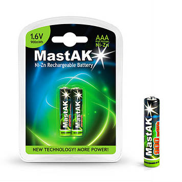 Нікель-цинковий акумулятор MastAK AAA 900mWh(1.6 v 550mAh)