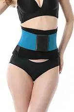 Пояс для схуднення на липучці Hot Shapers Belt Power стягує Чорно-синій, розмір XXL, фото 3