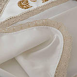 Крижма "Талісман янгола" атлас, кулір 75*80 см Betis Молочний із золотим, фото 3