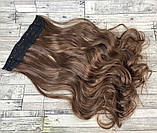 Волосся на заколках золотистий каштановий 2/30 хвилясті термо на кліпсах шпильках тресси світло-коричневе, фото 2