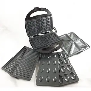 Мультимейкер 4 В 1 Opera OP-908 Гриль Сендвічниця Вафельниця Горішниця, фото 2