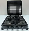 Побутова газова плита на 4 конфорки з кришкою Rainberg Настільна плита для балонного газу для дому, фото 7