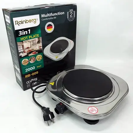 Електроплита побутова електрична Rainberg 1 комфорка, фото 1