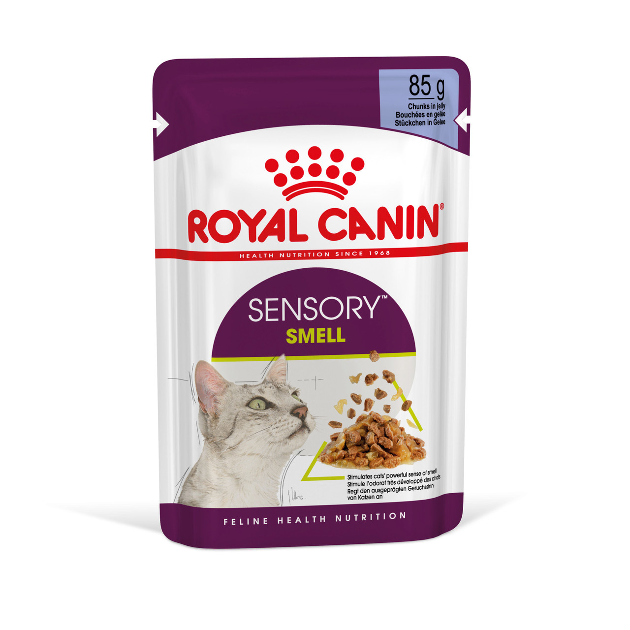 Вологий корм для дорослих котів ROYAL CANIN SENSORY SMELL JELLY 0.085 кг, стимулює нюхові рецептори, 0.085 кг