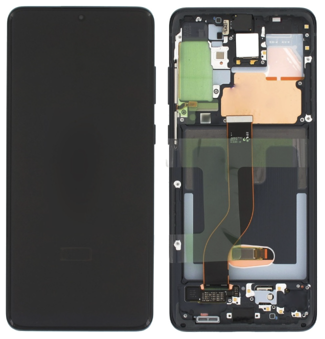 Дисплей (екран) для Samsung G985 Galaxy S20+/G986F, чорний, OLED, передньою панеллю, Cosmic Black
