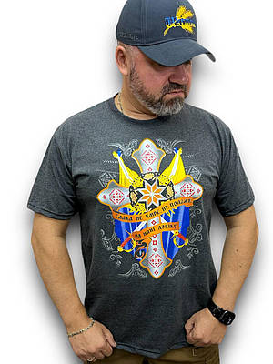 Футболка чоловіча  «Слава не вмре й не поляже» антрацит