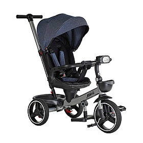Велосипед триколісний з батьківською ручкою Best Trike (поворот сидіння, фара) Marco 9155 / 303-19 Синій