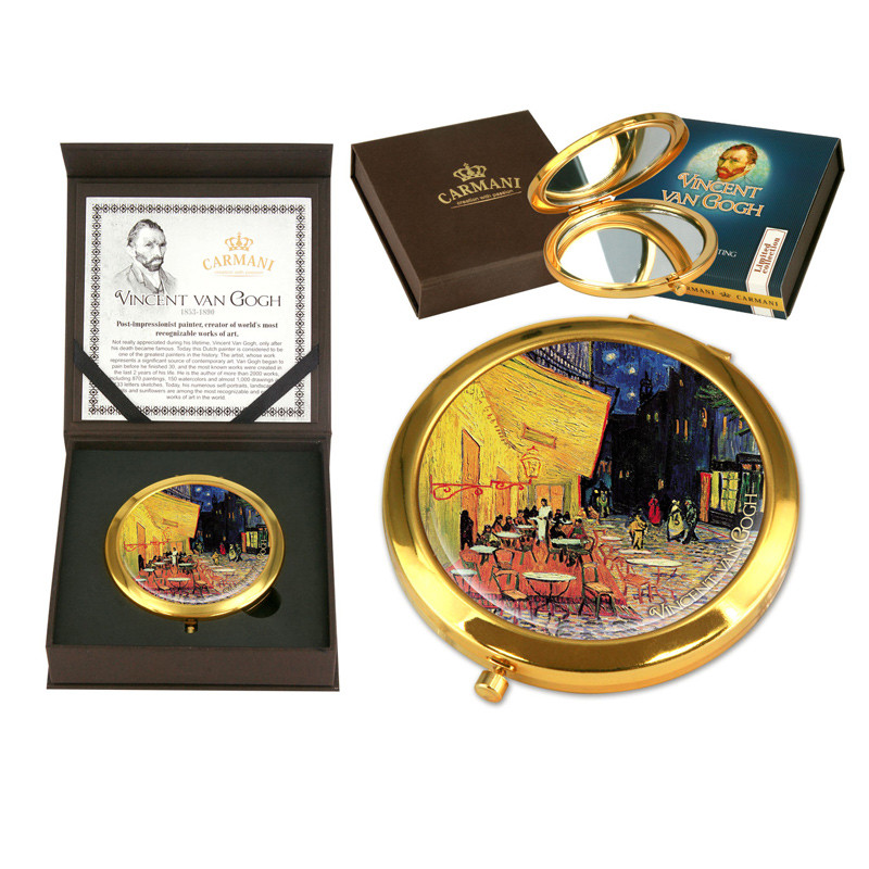Дзеркальце кишенькове косметичне Carmani Ван Гог Нічна тераса кафе (d-7 см) (181-1304), фото 1