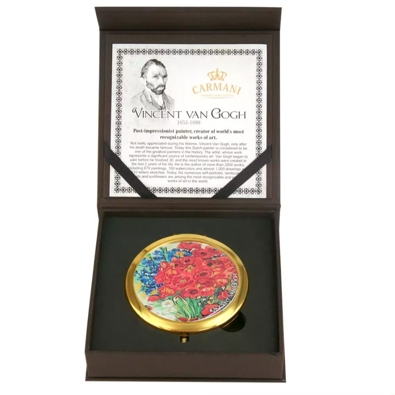 Дзеркальце кишенькове косметичне Carmani Ван Гог Маки d-7 см (181-1307), фото 1