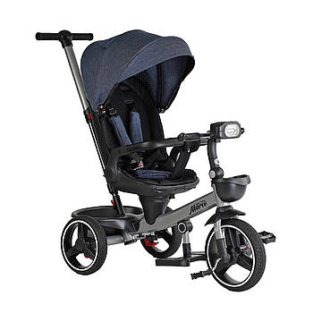 Велосипед триколісний з батьківською ручкою Best Trike (поворот сидіння, фара) Marco 9155 / 303-19 Синій
