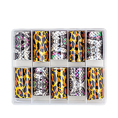 Фольга для дизайну нігтів Robin перебивна 10 шт