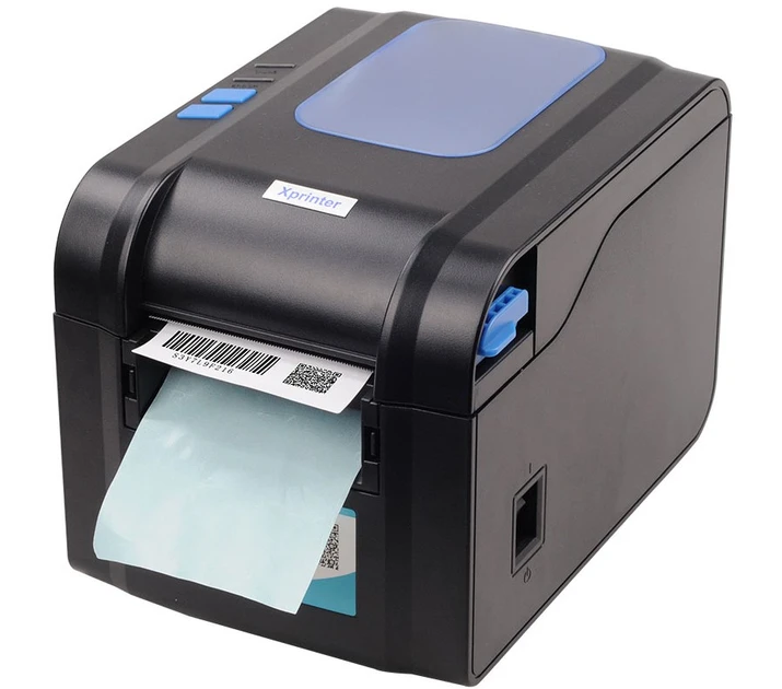 Принтер етикеток Xprinter XP-370BM USB+Ethernet з відділником етикетки, фото 1