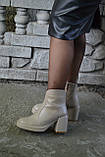 Шкіряні черевики на широкому підборі, фото 9