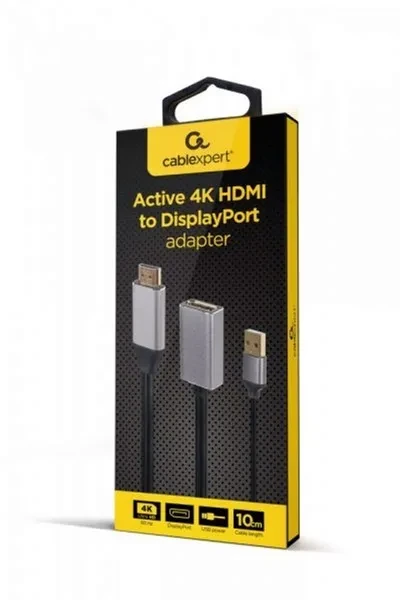 Перехідник Cablexpert HDMI (тато) - DisplayPort (мама). 0.1 м Silver (A-HDMIM-DPF-02)