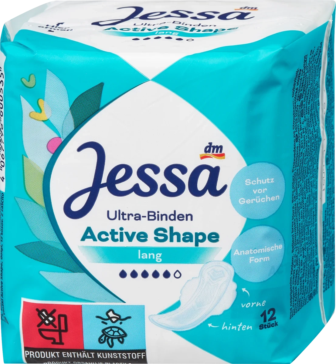 Гігієнічні прокладки з крильцями Jessa Ultra-Binden Active Shape Lang, 12 шт.